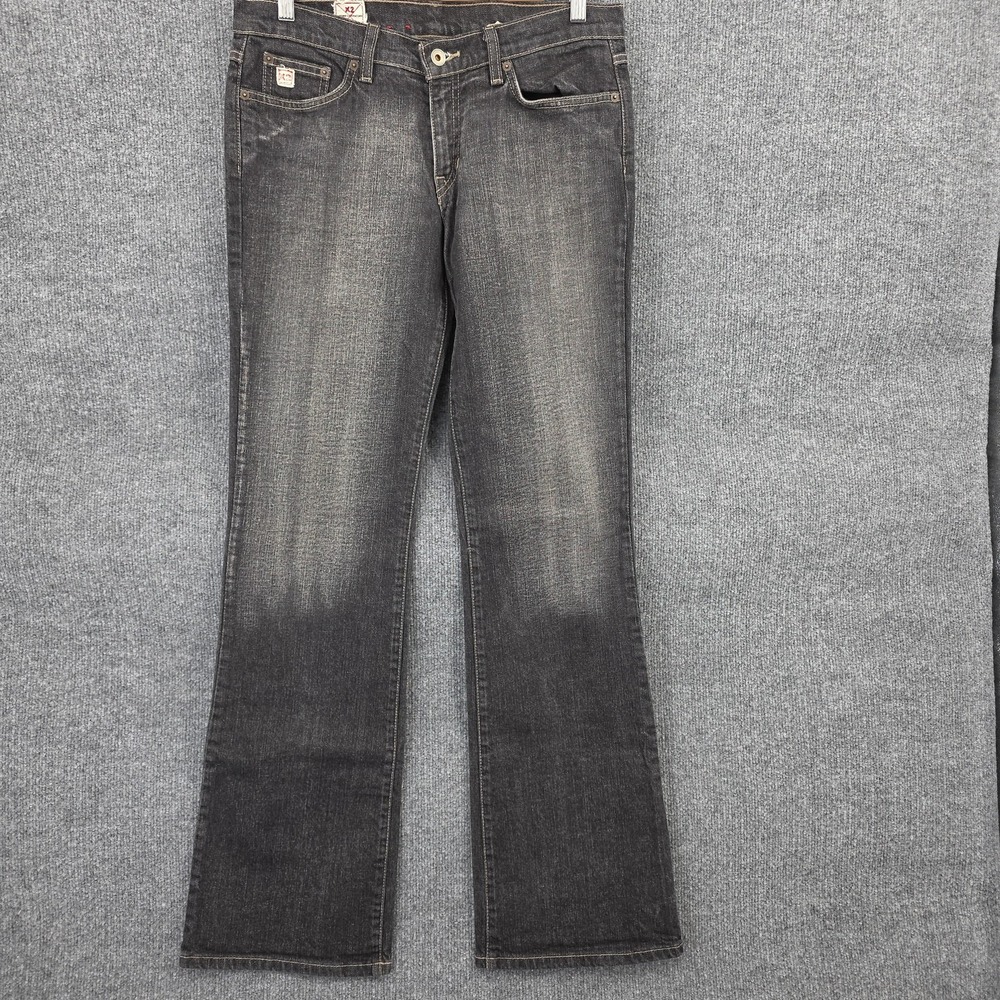 X2 Denim‎ Laboratory Jeans Womens 4 Long Tall Gray Charcoal Flare Leg Stretch